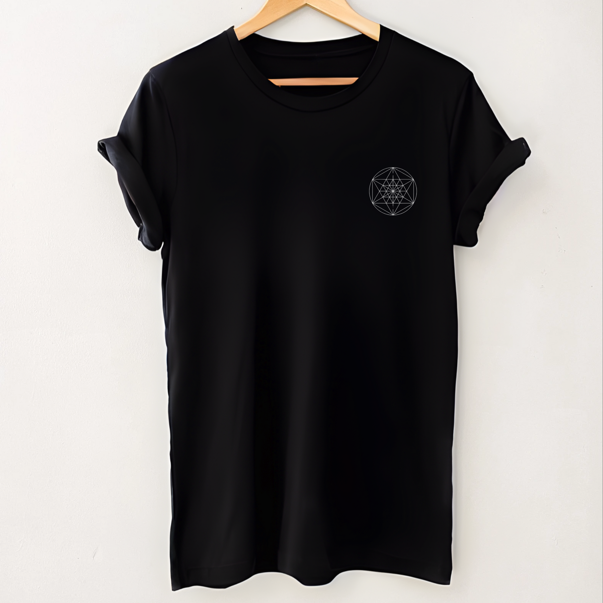 Front view of Star Seed Love Geometric Men's T-shirt