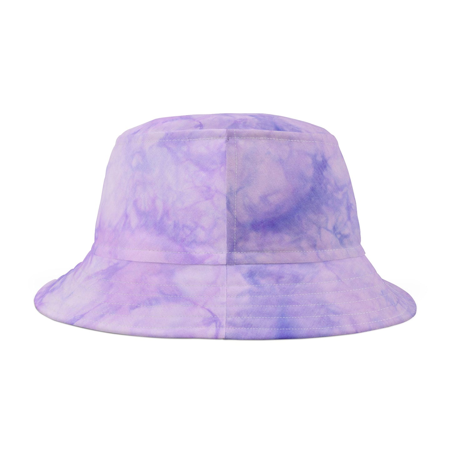 Bucket Hat - Faux Embroidered Magic Mushroom Purple Tie Dye