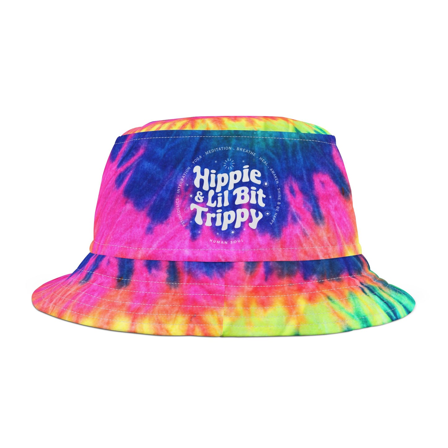 Bucket Hat Tie Dye Psychedelic Hippie Trippy Saying