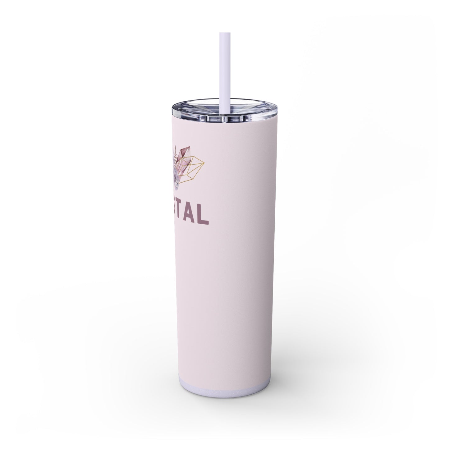 In My Crystal Era 20oz Skinny Tumbler with Straw, Travel Mug - Side View 2