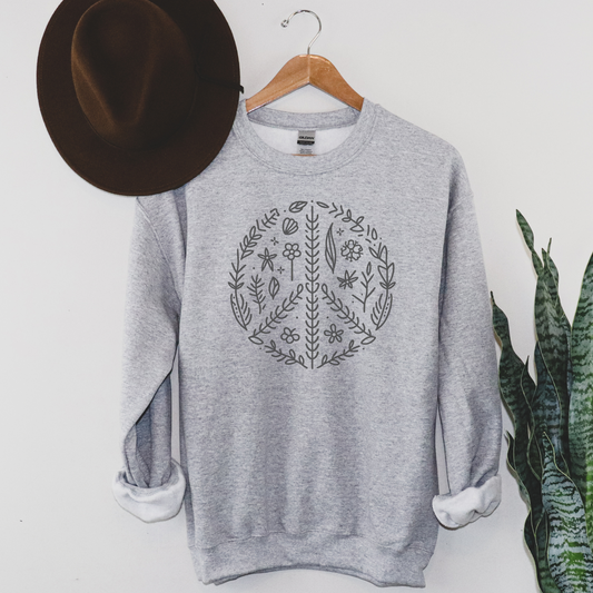 Botanical Peace Symbol Sweatshirt