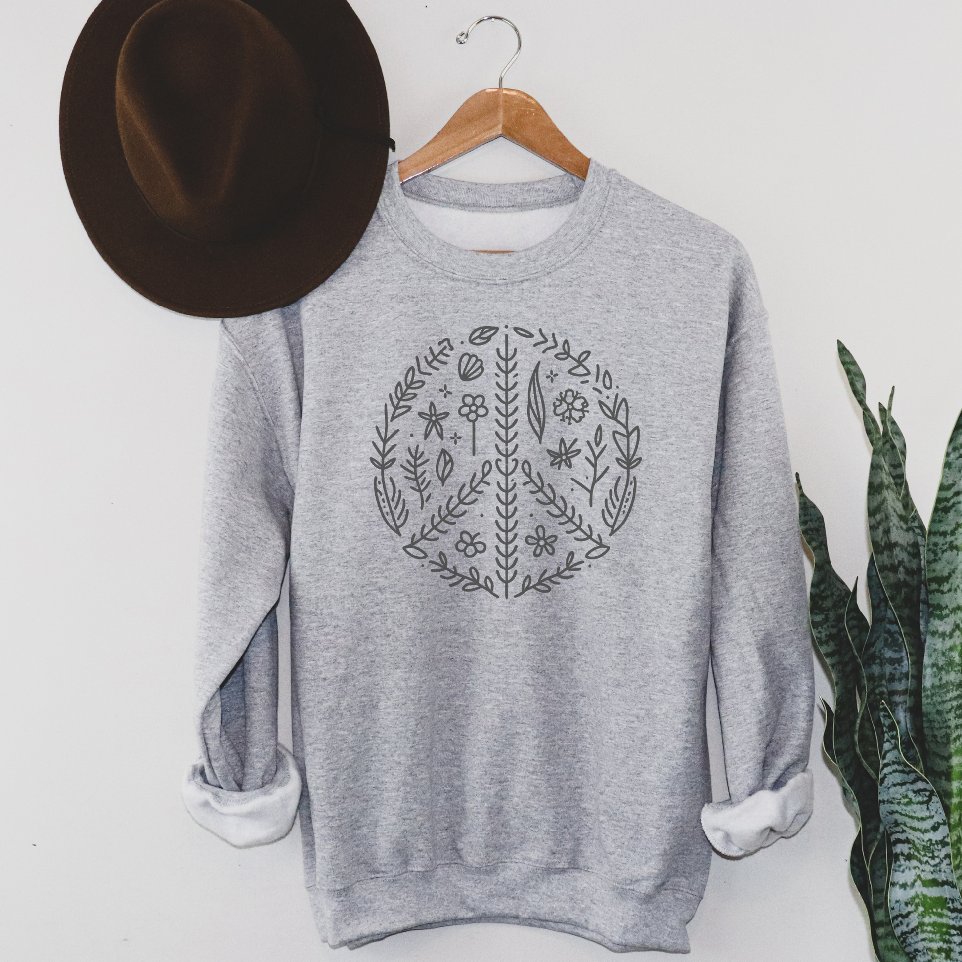 Botanical Peace Symbol Sweatshirt 