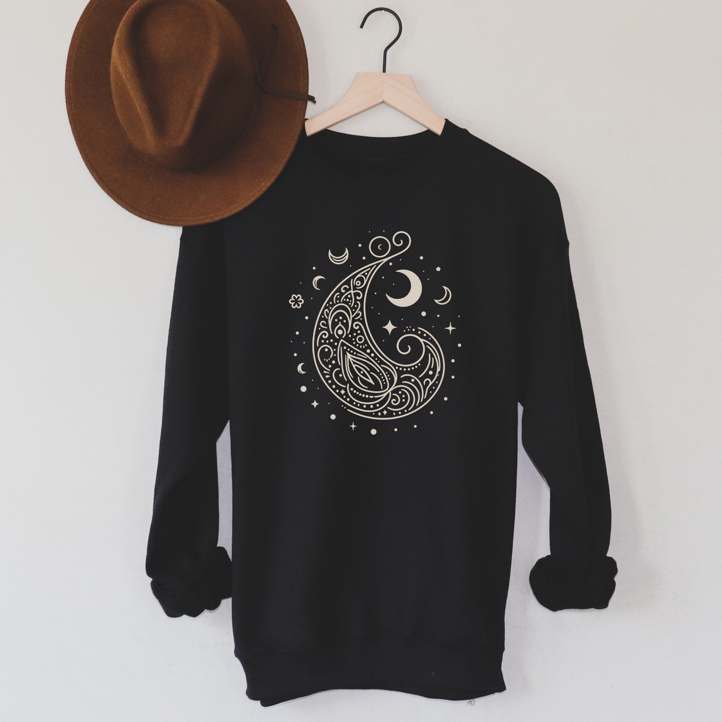 Celestial Paisley Cresecent Moon Sweatshirt