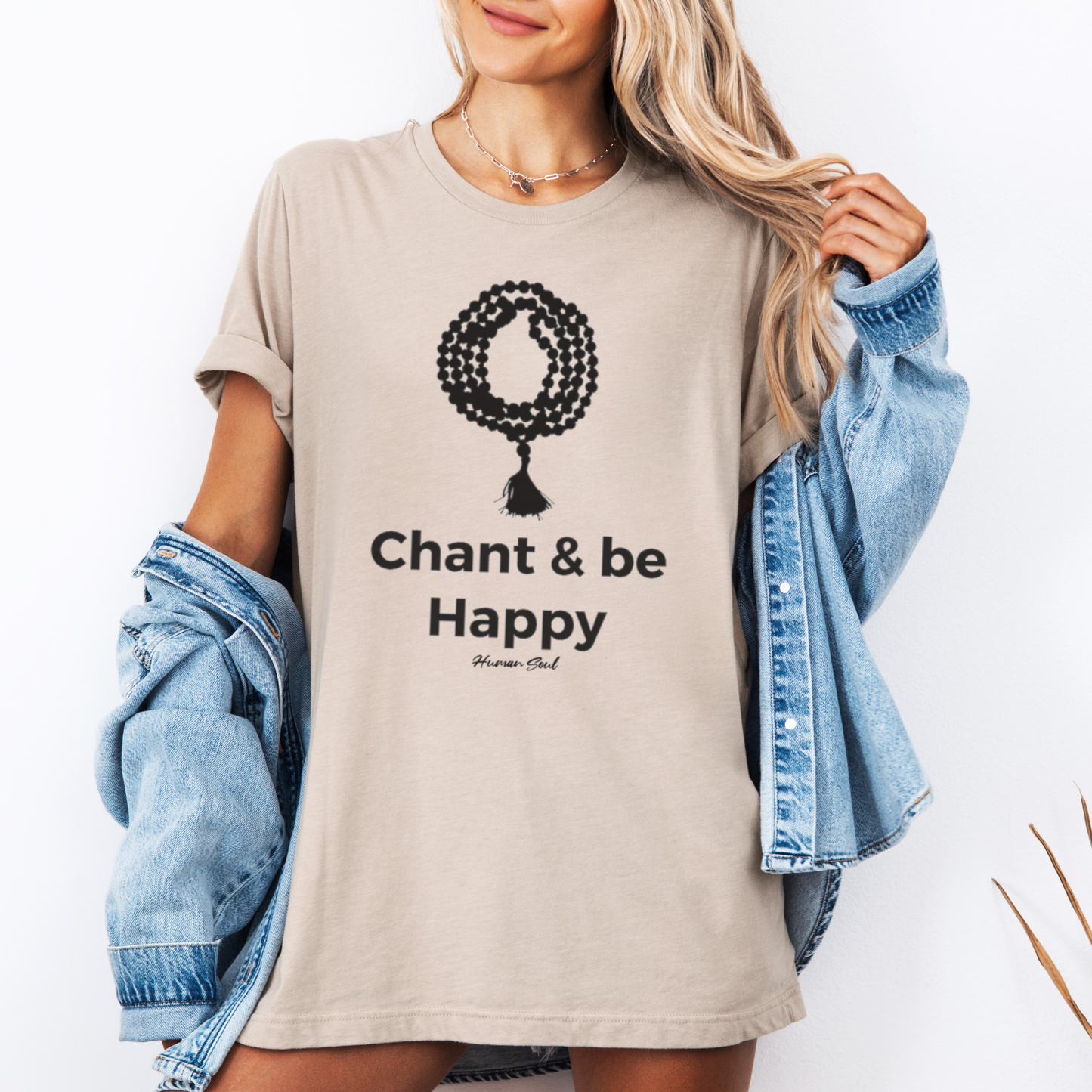 Chant and Be Happy with Mala, Yoga T-Shirt