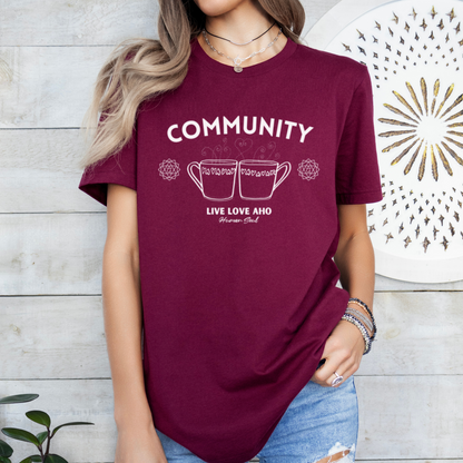 Community with Cacao and Heart Chakra T-Shirt