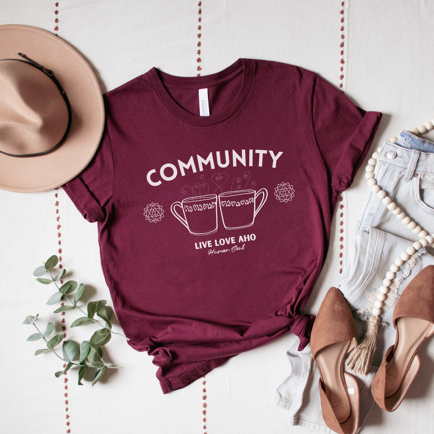 Community T Shirt - Live Love Aho, Plant Medicine Cacao Ceremony Tee