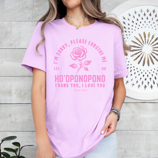 Ho'oponopono Hawaiian Prayer with Rose T-Shirt