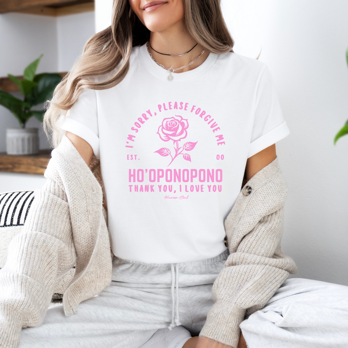 Ho'oponopono Hawaiian Prayer with Rose T-Shirt