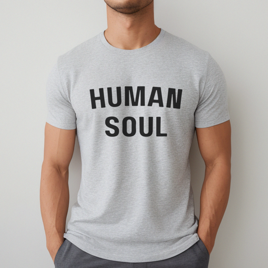 Human Soul Black Block Letters Tee