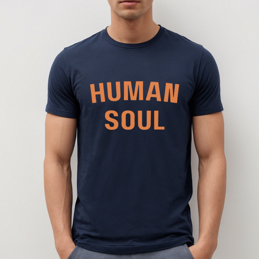 Human Soul Orange Block Letters Tee