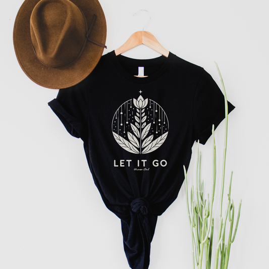 Let It Go, Celestial Lotus T Shirt - Spiritual Quote Tee