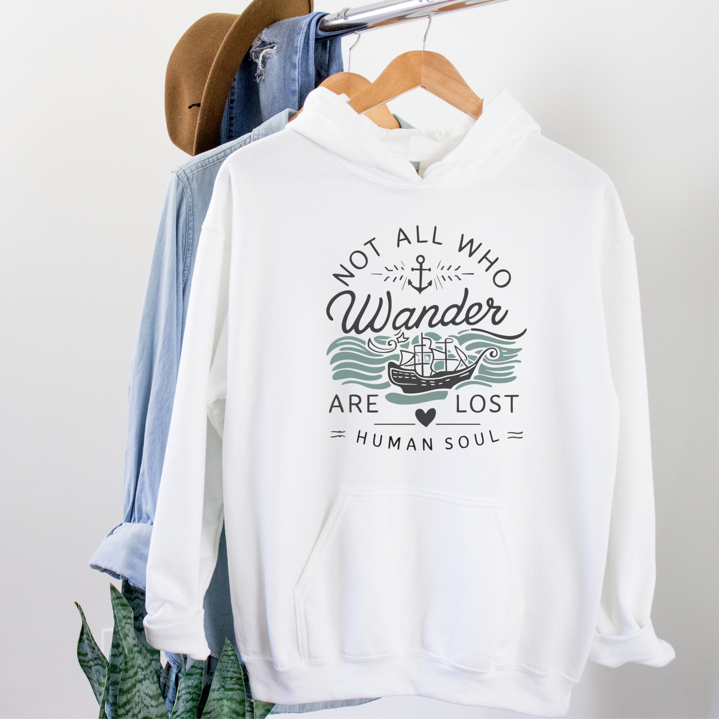 Not All Who Wander Are Lost, Ship and Anchor Hoodie