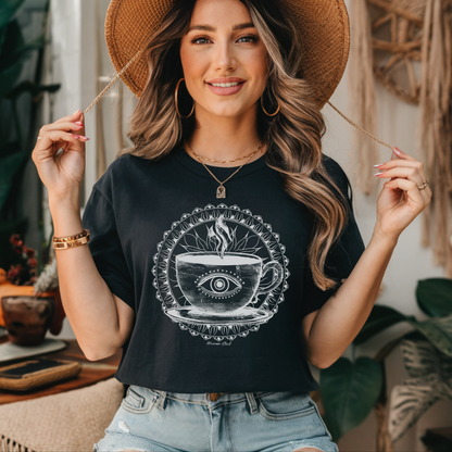 Psychedelic Teacup with Boho Mandala Womens T-Shirt