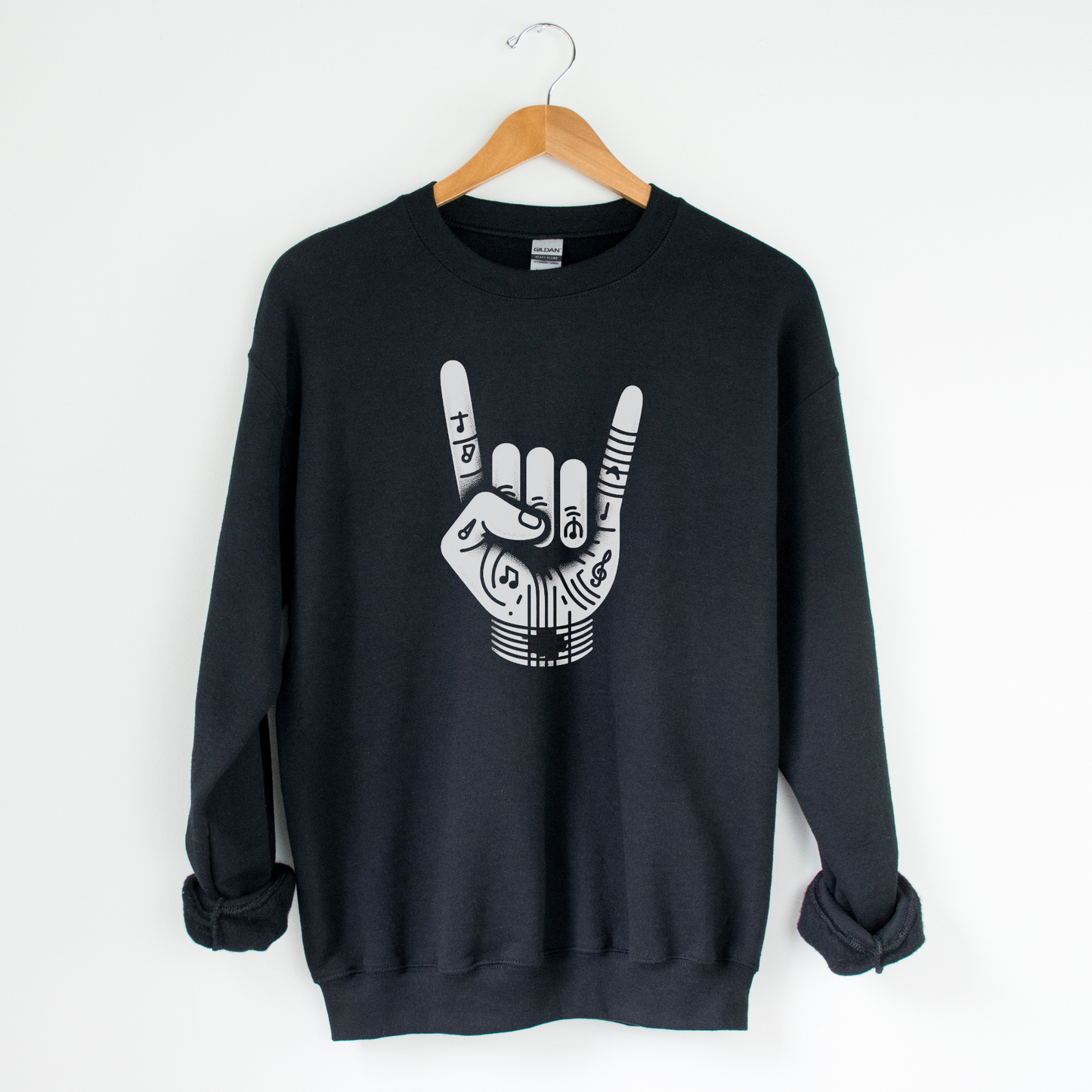 Rock and Roll Hand Sign Sweatshirt - Punk Rock Apparel