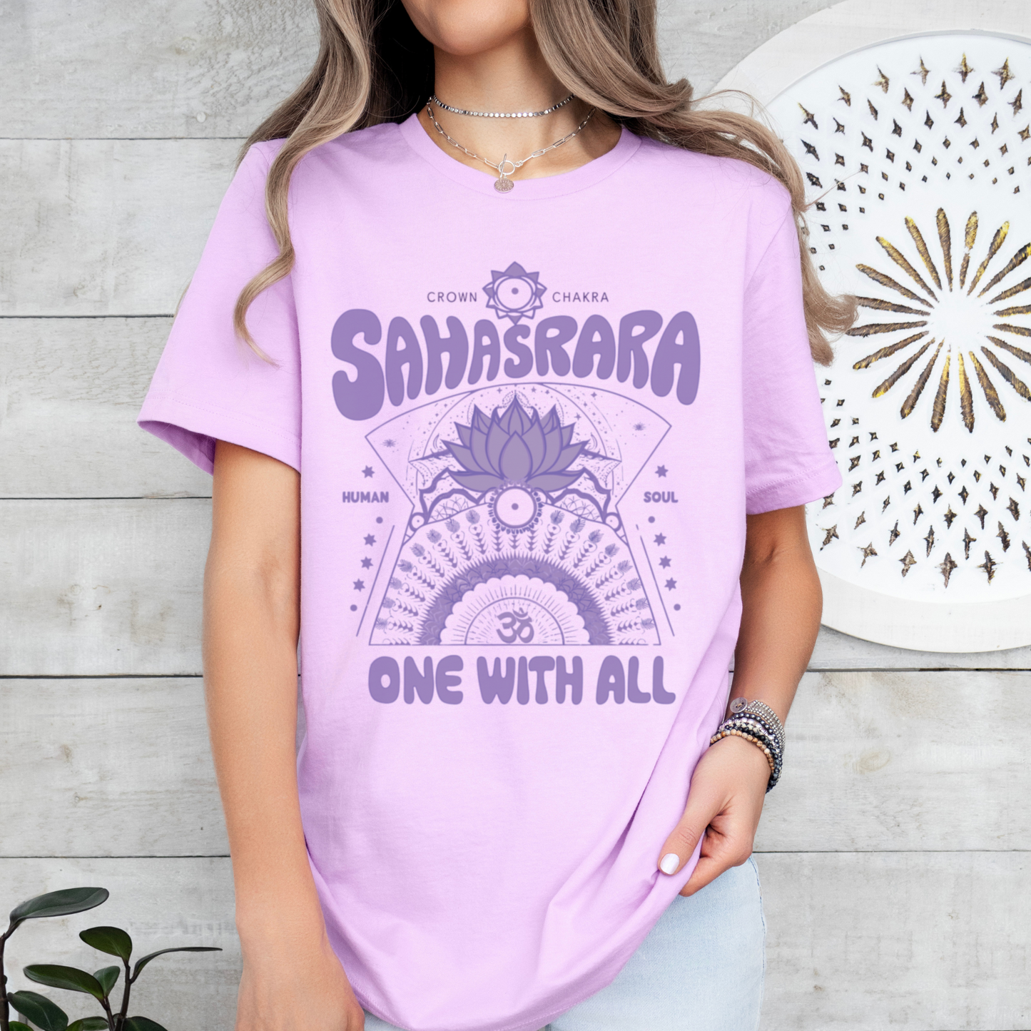 Sahasrara Crown Chakra Lotus with Om Symbol TShirt