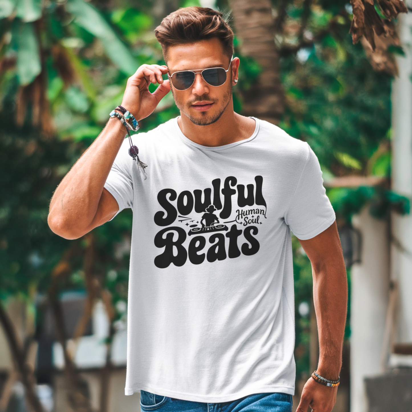 Soulful Beats DJ Silhouette Mens T-Shirt