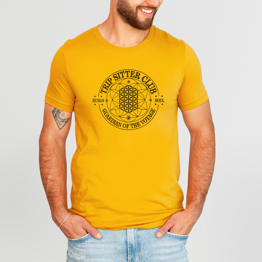 Front view of Trip Sitter Club, Sacred Geometry Men's T-Shirt